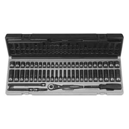 COOLKITCHEN Eagle 1/4 and quot; Drive 6 Point 53 Pieces Fract. and Metric Duo Socket Set CO67973